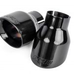 APR DOUBLE-WALLED 4" SLASH-CUT TIPS (POLISHED DIAMOND BLACK) - SET OF 2