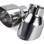 APR SINGLE-WALLED 4" SLASH-CUT TIPS (POLISHED SILVER) - SET OF 2