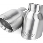 APR DOUBLE-WALLED 3.5" SLASH-CUT TIPS (BRUSHED SILVER) - SET OF 2