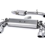Milltek  Audi S3 2.0 TFSI Quattro Sportback 8V/8V.2 (Για οχήματα χωρίς GPF μόνο) Resonated (Quieter) Cat-Back Exhaust System with Quad Oval Polished Trims