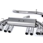 Milltek Audi S3 2.0 TFSI Quattro Sedan & Cabrio 8V/8V.2 (Για οχήματα χωρίς GPF μόνο) Non-Valved & Non-Resonated (Louder) Cat-Back Race Exhaust System Quad Round Titanium Trims