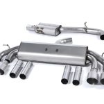 Milltek Audi S3 2.0 TFSI Quattro Sedan & Cabrio 8V/8V.2 (Για οχήματα χωρίς GPF μόνο) Non-Valved & Resonated (Quieter) Cat-Back Race Exhaust System with Quad Round Titanium Trims
