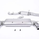 Milltek Audi RS3 Sportback (8V MQB - Pre Facelift Only) Non-Valved & Resonated (Quieter) Cat-Back Exhaust System with Cerakote Black Oval Trims