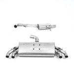 Milltek Audi S3 2.0 TFSI Quattro Sportback 8V.2 (Μόνο για οχήματα με GPF) Resonated (Quieter) GPF/OPF-Back Exhaust System with Quad Oval Cerakote Black Trims