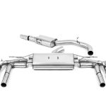 Milltek Audi S3 2.0TFSI Quattro Sedan/Sedan 310PS 8Y (OPF/GPF Models Only) 80mm Resonated Cat-Back Exhaust System with Cerakote Black Oval Trims