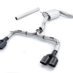 Milltek MK7 GTi  Non-Resonated (Louder) Cat-Back Exhaust System (Mk7 R Style) with Front Silencer Delete & Cerakote Black Oval Tips