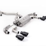 Milltek VW Golf Mk7.5 R 80mm / 3.15 inch Valved Non Resonated (Louder) Race System with Cerakote Black GT-100 Round Tips