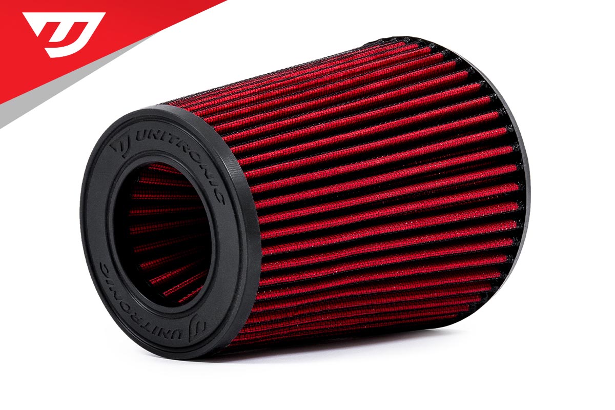 uh008in425tfsiintakesportfilter2 Unitronic 6 Inch Tapered Cone Sport Air Filter για 2.5TFSI EVO (RED) - Image 1